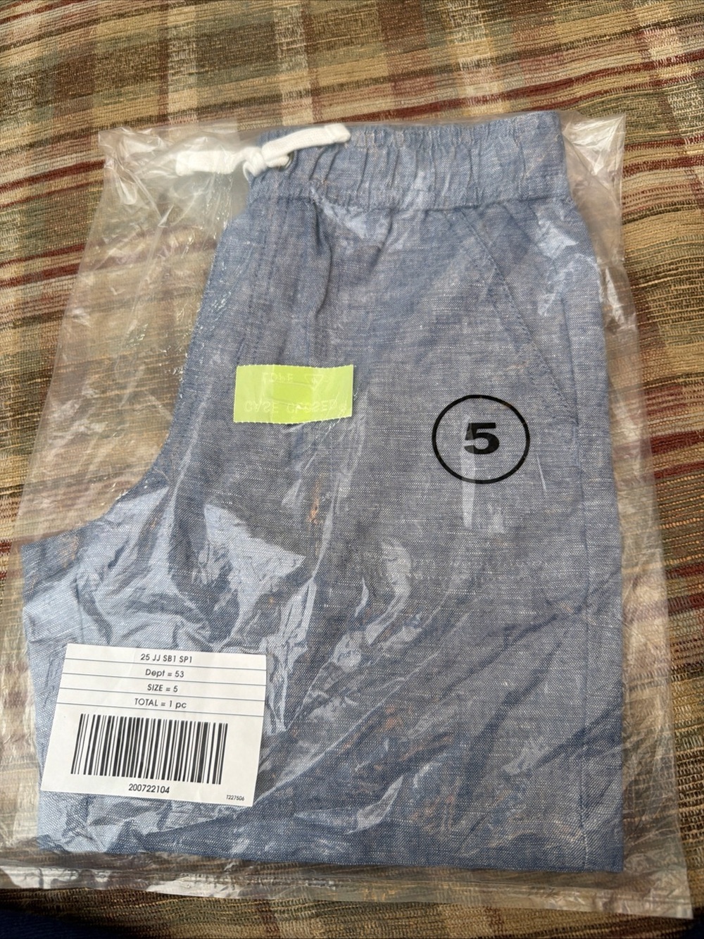 Janie and Jack Blue Chambray Drawstring Shorts